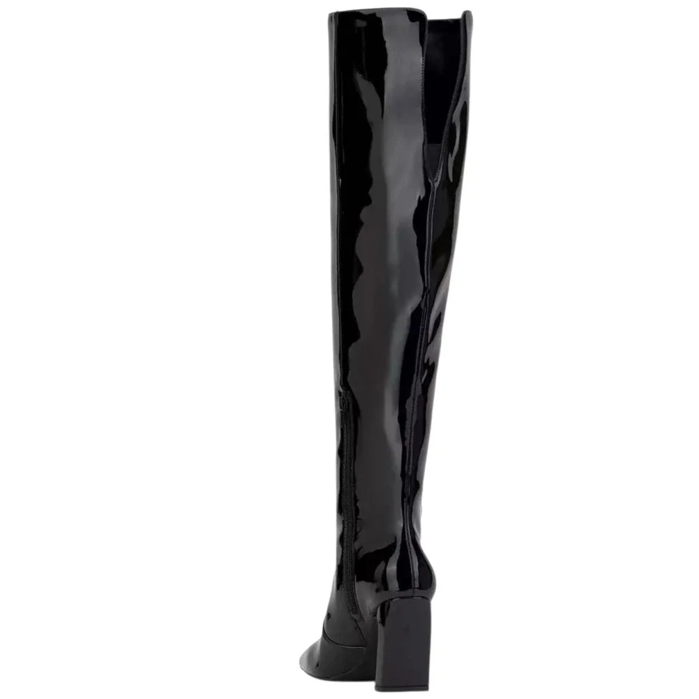INC‎ International Concepts Orisa Black Patent Leather Over The Knee Boots  9.5M